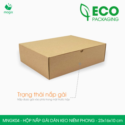 MNGK04 - 23x16x10cm - COMBO 20 HỘP CARTON NẮP GÀI HÔNG CÓ KEO NIÊM PHONG - THÙNG HỘP CARTON ĐÓNG HÀNG