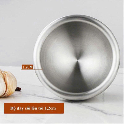 Bộ Chày Cối INox 304 Có Nắp Đậy , Chày Cối Dã Tỏi Ớt Nguyên Khối Cho Gia ĐÌnh Tiện Lợi Dã Nhuyễn Mọi Thực Phẩm Size 10cm 
