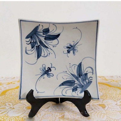 Bộ chén dĩa ( bộ bàn ăn) men rạn vẽ chuồn khoai gốm Gia Hưng Bát Tràng