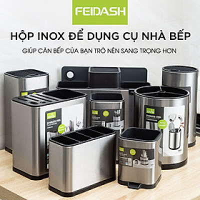 Hộp Đựng Dao Dĩa Đũa Bằng Thép Không Gỉ Cao Cấp Thương Hiệu FEIDASH 