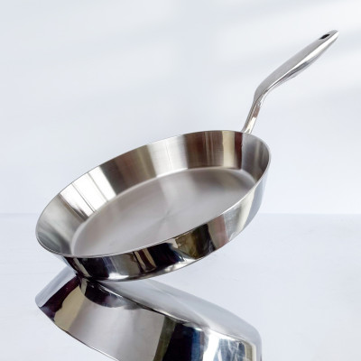 Chảo chiên rán inox 316 nguyên khối Hàn Quốc CIC68 size 20cm/24cm/26cm chống dịnh tự thân, đáy từ