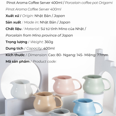 Bình sứ pha cà phê Origami Pinot Aroma Coffee Server 400ml