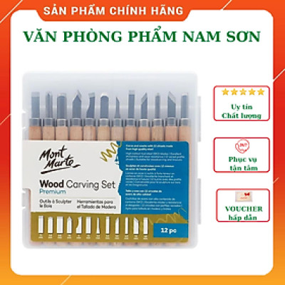 Bộ Dụng Cụ Khắc Gỗ Cao Cấp Mont Marte - 12 Món