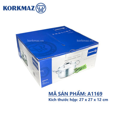 Nồi inox 18/10 thân thấp Korkmaz Proline 2.8 lít - 20x9 cm