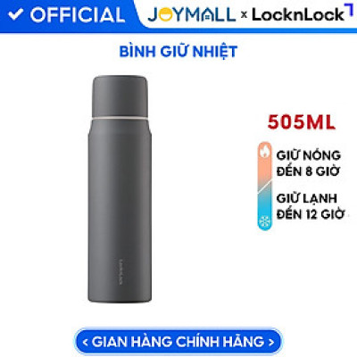 Bình giữ nhiệt Lock&Lock 505ml Maman Cup Vacuum Bottle Màu Xám LHC1487GRY - Hàng chính hãng, nắp dùng làm cốc nước uống - JoyMall