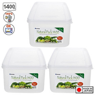 Bộ 3 hộp đựng đũa, thìa, mì đa năng có nắp đậy (1.4L) - Hàng nội Địa Nhật