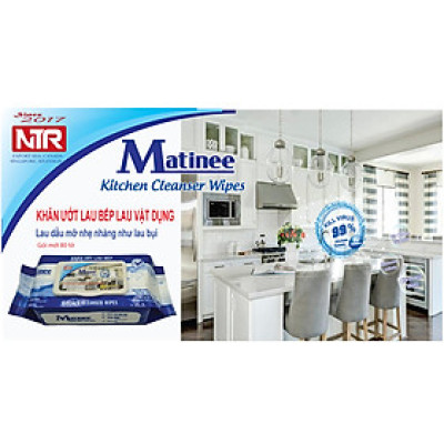 Thùng 5 Gói Khăn Ứớt Lau Bếp Matinee gói mới 80 tờ khăn to và dày giá không đổi
