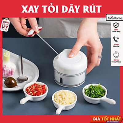 Máy Xay Tỏi Ớt Cầm Tay Mini - Dụng Cụ Xay Tỏi, Ớt Dây Rút Tiện Lợi