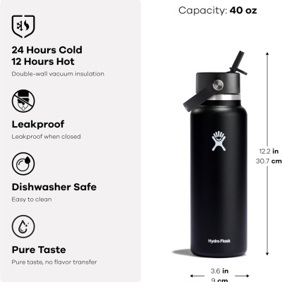 Bình giữ lạnh tiêu chuẩn HYDRO FLASK Standard Flex Straw Cap 40oz 1.183ml
