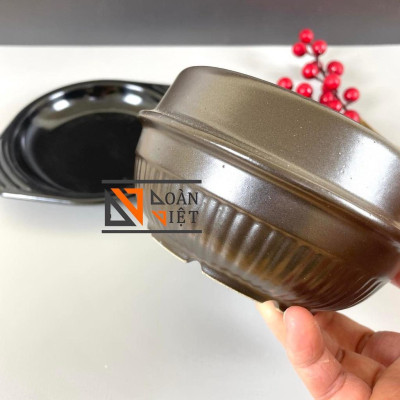 NỒI KHO QUẸT, THỐ CƠM TRỘN HÀN QUỐC, CANH HẦM, CƠM NIÊU 12cm - Gốm sứ C.Lượng, kiểu dáng sang trọng TẶNG KÈM ĐẾ LÓT. Chu