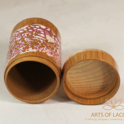 Lọ Tre Sơn Mài Khảm Trai Tím