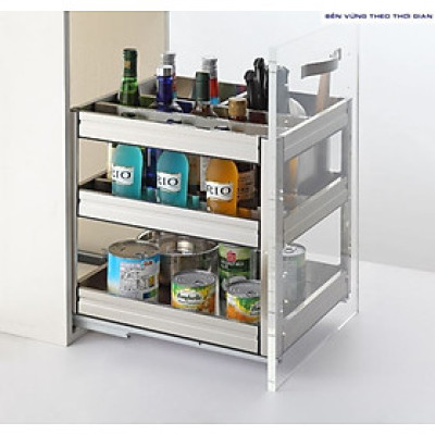 Giá gia vị Tundo GHCT1620 nan hộp ray âm giảm chấn Boss