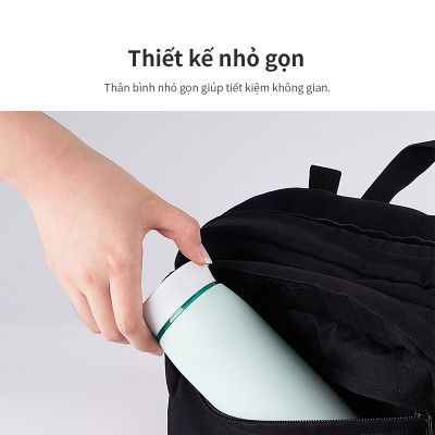 Ly giữ nhiệt LocknLock 550ml màu xanh navy LHC3249NVY - Hàng chính hãng, mở nắp một chạm, chất liệu thép không gỉ miệng ly rộng - JoyMall