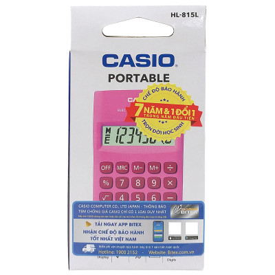 Máy Tính Casio HL815L-PK - Màu Hồng