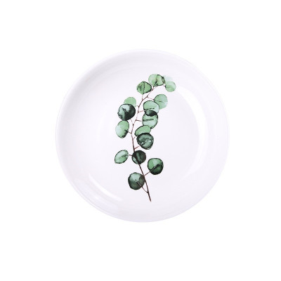 Dĩa gốm sứ cao cấp họa tiết hoa lá phong cách hiện đại sang trọng