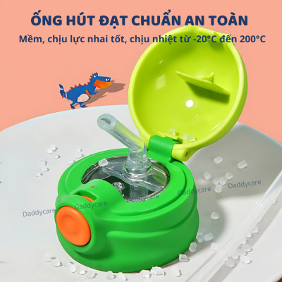 Bình nước cho bé đi học giữ nhiệt  Mideer Vacuum Insulated Bottle có ống hút dây đeo cao cấp