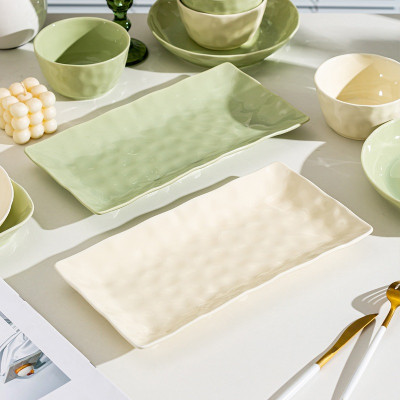 Bán Lẻ Bộ Bát Đĩa Chén Đĩa Gosu Phong Cách Châu Âu Màu Kem Bơ Sang Trọng, Men Sáng Bóng