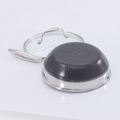 [Hàng chính hãng] Chảo xào/ đa năng sâu lòng inox iMat Hybrid Blackcube 20cm, Phủ chống dính Ceramic đen