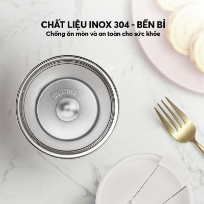 Ly giữ nhiệt inox 304 Elmich EL8345 480ml, Hàng chính hãng, lớp silicone chống trượt - JoyMall