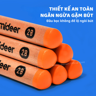 Bút Chì 2B 4B 6B Mideer cho bé tập viết cạnh tam giác Thick Triangular Pencils