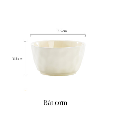 Bán Lẻ Bộ Bát Đĩa Chén Đĩa Gosu Phong Cách Châu Âu Màu Kem Bơ Sang Trọng, Men Sáng Bóng