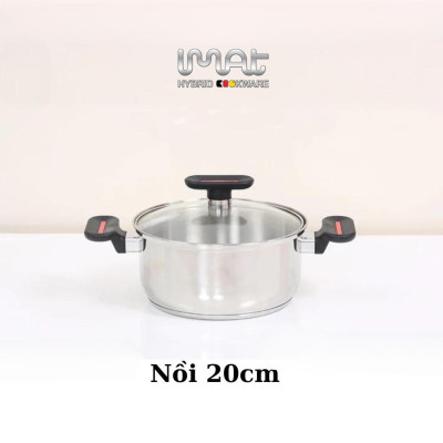 iMAT chính hãng: bộ 5 nồi chảo inox không chống dính gồm quánh 18| nồi 20| nồi 24| chảo chiên 24| Chảo xào 24cm
