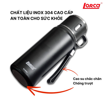 Bình Giữ Nhiệt Lorca Hàng Chính Hãng Inox Dung Tích 800ml, Chức Năng Giữ Nhiệt Tốt, Pha Trà, Pha Cà Phê