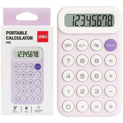 Máy Tính Bỏ Túi - Deli EM10 - Màu Tím