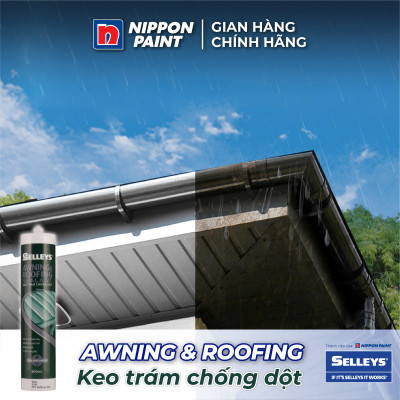 Keo trám chống dột SELLEYS AWNING AND ROOFING ngoại thất dành cho mái nhà/ mái hiên màu đen/ xám 300ml