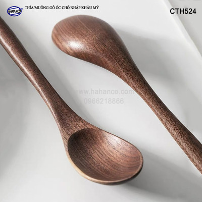 Thìa/Muỗng ăn súp gỗ Óc Chó (17cm) CTH524 - Phụ kiện thìa gỗ vừa sử dụng chụp ảnh hoặc decor trang trí cho nhà hàng, món ăn