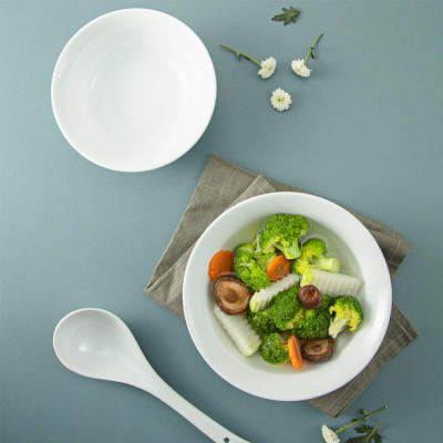 Combo tô choãng 8" kèm muôi cong sứ Long Phương 