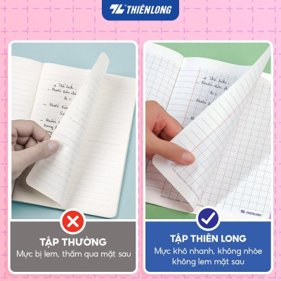 Combo 5 Tập học sinh 96 trang 5 ô ly vuông 2mm chấm kẻ 2/3 120gsm NB-122 Thiên Long - Mẫu ngẫu nhiên