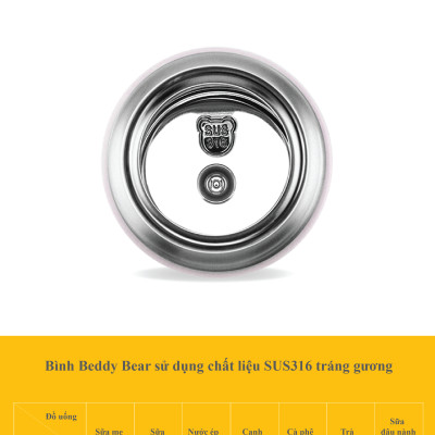 Bình giữ nhiệt Phiên bản GIỚI HẠN Chó Cinnamoroll Beddybear - Dung tích 530ml - 3 nắp thay thế - Túi đeo da cao cấp