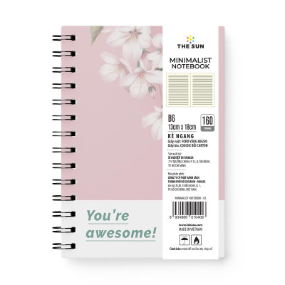 Sổ Lò Xo Bìa Cứng Minimalist B6 - Kẻ Ngang - 160 Trang 80gsm - The Sun 03