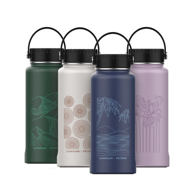 Bình Giữ Nhiệt Lock&Lock Riga Tumbler LHC4160 (897ml) - Hàng Chính Hãng, Bằng Thép Không Gỉ, Có Lưới Lọc Inox - Tặng Kèm Ống Hút Và Cọ Rửa Ống Hút