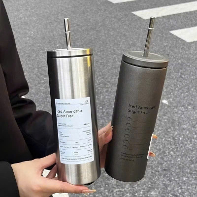 Ly Giữ Nhiệt 600ml Inox 304 Đúc Liền Khối Cao Cấp, Có Nắp Đậy Kèm Ống Hút - HÀNG CHÍNH HÃNG MINIIN