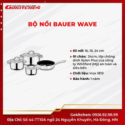 Bộ nồi chảo chất lượng tiên tiến BAUER WAVE - Gokitchen - Hàng chính hãng