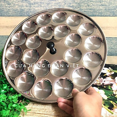 Khuôn Bánh Bèo - Inox tiện lợi có nút cầm chống nóng - Khuôn 22 Bánh, Đk khuôn 32cm. Chuyên phục vụ Sp Gia dụng, Khuôn l