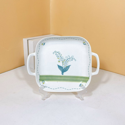 Bộ Bát Đĩa Thương Hiệu Gosu Họa Tiết Hoa Linh Lan, Tráng Men Cao Cấp - Chịu Nhiệt Cao