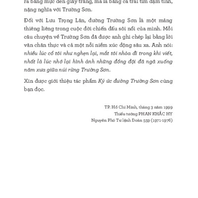 Ký Ức Đường Trường Sơn - TRE