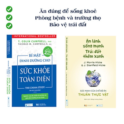 Combo 2 cuốn sách dinh dưỡng: Bí mật dinh dưỡng + Ăn lành sống mạnh  - Ăn đúng để sống khoẻ, phòng bệnh và trường thọ