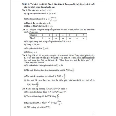 Bộ đề ôn tập thi tốt nghiệp THPT môn toán (thích hợp dùng cho các kì thi đánh giá năng lực) - HA