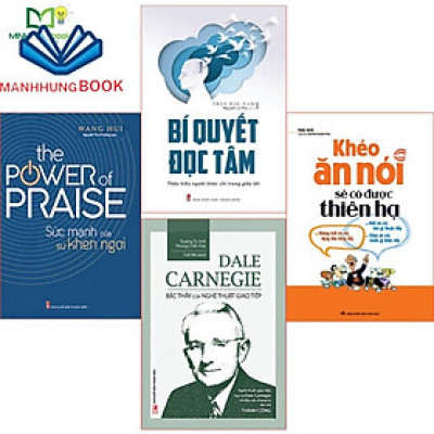 Sách: Combo Đắc Nhân Tâm Trong Giao Tiếp: Bí Quyết Đọc Tâm(TB) + Sức Mạnh Khen Ngợi + Bậc Thầy Giao Tiếp + Khéo Ăn (TB)