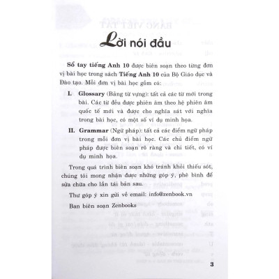 Sổ tay Tiếng Anh Lớp 10