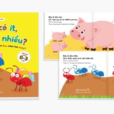 Bộ Ehon toán học đầu đời cho bé từ 0-3 tuổi: Cùng con học toán (song ngữ Việt Anh) 