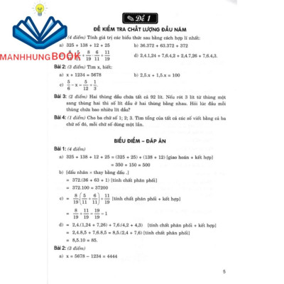 SÁCH - giới thiệu các dạng đề kiểm tra toán lớp 6 (biên soạn theo chương trình gdpt mới)