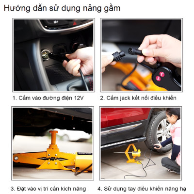 Bộ nâng kích gầm điện ô tô thương hiệu cao cấp ROGTZ TY-45EJ 5 tấn 12V - Công suất 150W - Trọng Lượng Bộ: 7.7Kg - Hàng Nhập Khẩu