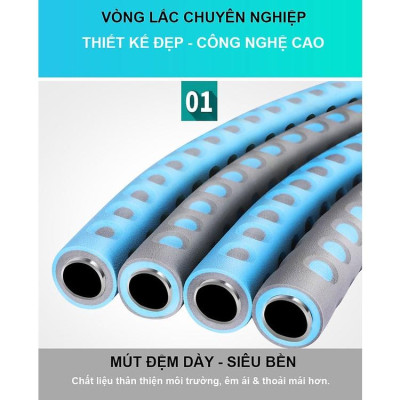Vòng Lắc Eo Ống Thép Bọc Mút Xốp Lắp Ghép Cao Cấp Chính Hãng dododios - Màu Tím
