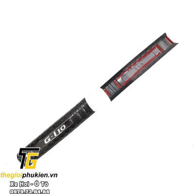 TRỌN BỘ Nẹp bước chân và ốp chống trầy cốp Hyundai Grand i10 2021 HATCHBACK -  vân Carbon