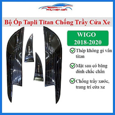 Ốp tapli Wigo 2018-2019-2020-2021-2022 vân titan chống xước va đập khi mở cửa và làm đẹp xe